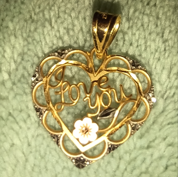 14k'I Love You' Heart Pendant